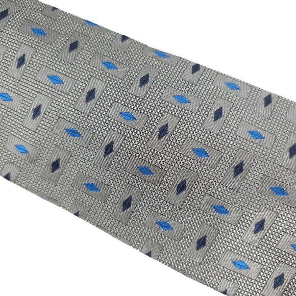 Jos. A. Bank Men Necktie 100% Silk Gray Multi 60x4 - NWOT - made in Italy - Picture 2 of 5